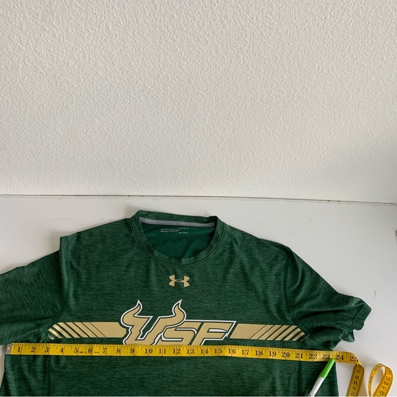 UNDER Armor University of South‎ Florida Men’s shirt, green gold Large - Picture 2 of 10